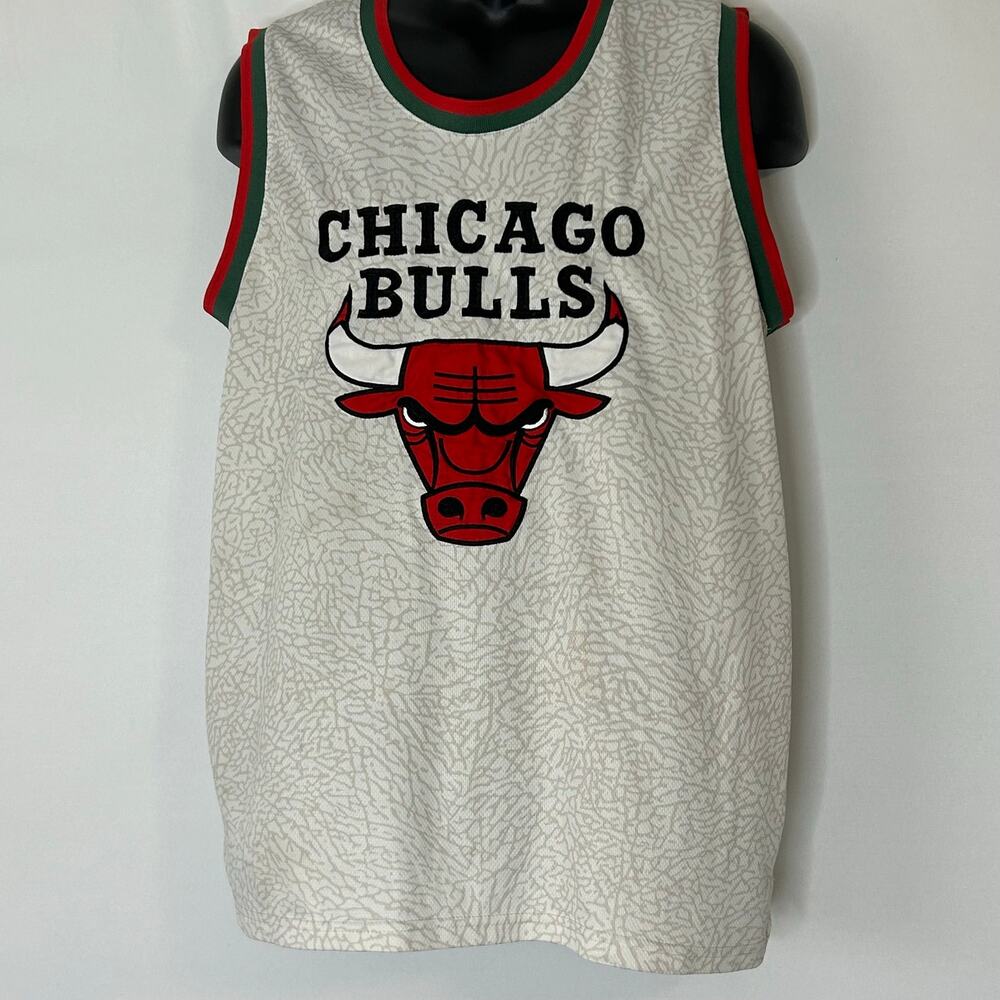 NBA Hardwood Classics Striped Jersey Style Tee Large Retro Red Green White